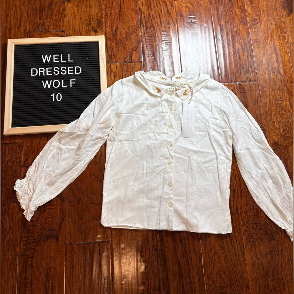 Well dressed wolf White Long Sleeve Blouse nWT